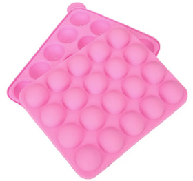 Silikonowa FORMA do Ciastek w Formie Lizaków Cake Pops x20 różowy AG893 