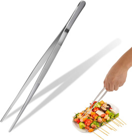 Profesjonalna pęseta kuchenne szczypce stalowe 18 cm – do smażenia, grillowania, dekoracji