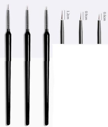 DA412 SET OF THIN GRUSHES FOR NAIL 3PC