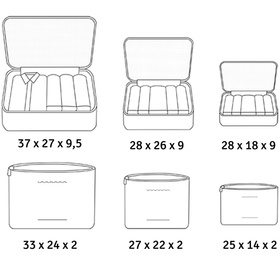 BQ28G ORGANIZER PODRÓŻNY 6 SZT GREY