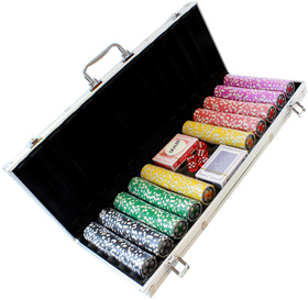 Zestaw do Gry w POKERA 500 żetonów z Nominałem w Walizce Karty