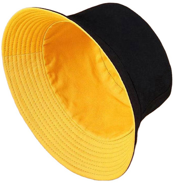 KAPELUSZ Bucket Hat Czapka Dwustronna Rozm. Uniwersalny żółty/czarny BQ46B