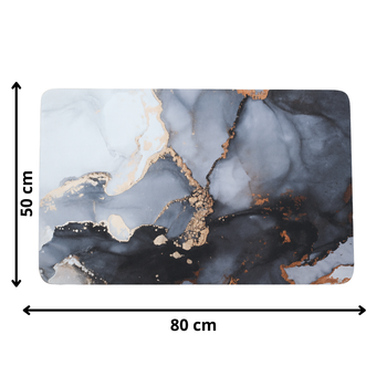 Dywanik łazienkowy marmurowy 50×80 cm – elegancki, chłonny, antypoślizgowy, złote akcenty