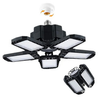 Składana lampa sufitowa LED 125 diod E27, regulowane ramiona, energooszczędne oświetlenie, czarna