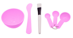 ZESTAW do Robienia i Nakładania Maseczek Algowych 6 Narzędzi różowy AG172A 