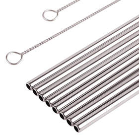 AG371A METALOWE SŁOMKI KPL 10 EL. SILVER