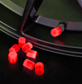 Fluorescencyjne NAKRĘTKI na wentyle samochodowe 2 sztuki czerowne RW25B