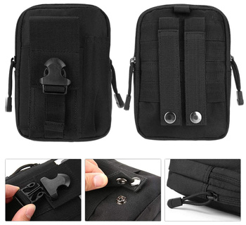 Wodoodporna nerka biodrówka na pasek – etui na telefon i drobiazgi czarna