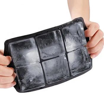 FORMA na 6 Dużych Kostek Lodu 5x5cm silikonowa czarna DA95