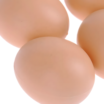 Zestaw 25 szt. sztucznych jaj dla kur – podkładowe, plastikowe, brązowe, 5,3 cm – lekkie