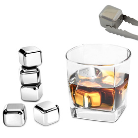 Metalowe KOSTKI do WHISKY Bourbonu Stalowe 6szt AG548D 
