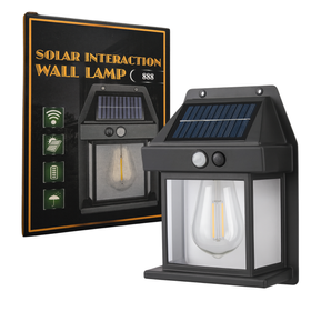 Kinkiet solarny LED retro z czujnikiem zmierzchu – lampa ogrodowa elewacyjna E27