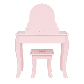 Toaletka dla dziewczynki różowa PinkDream LUXE z lustrem i taboretem