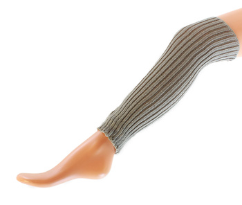 Getry bawełniane ocieplane na nogi – elastyczne, szare, uniwersalny rozmiar