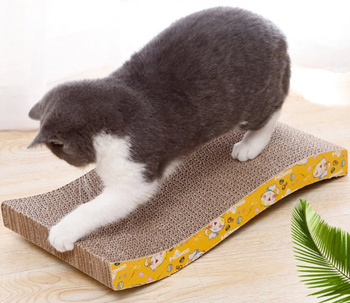 Drapak tekturowy dla kota poziomy – fala, leżak z kocimiętką