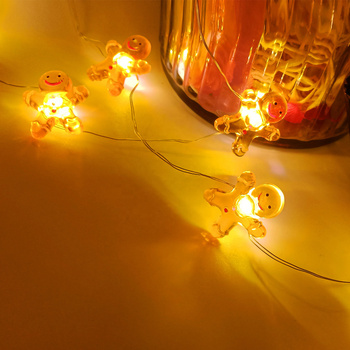 Lampki choinkowe świąteczne gingerbread man girlanda LED 2m piernikowe ludki 20 diod