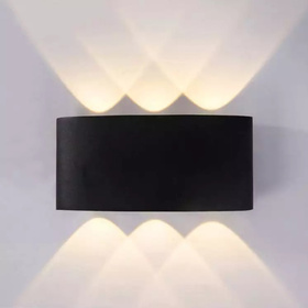 Lampa elewacyjna LED kinkiet IP54 – 6 punktów światła, 4000K, czarna