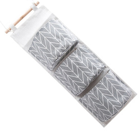 Wiszący ORGANIZER na Zabawki 3 Pojemne Kieszenie 61x18,5cm szary AG703