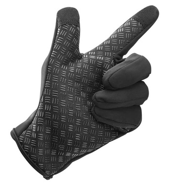 Rękawiczki zimowe dotykowe do smartfona – ciepłe, antypoślizgowe, z zamkiem rozmiar XL, niebieskie