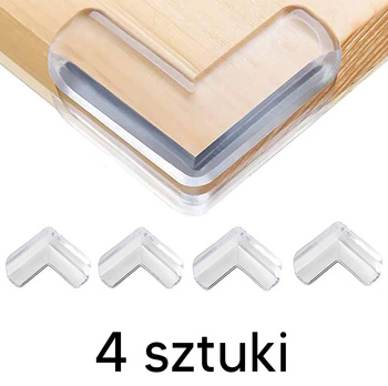 OSŁONY narożników kantów mebli 4 sztuki w kształcie L 4 sztuki przezroczyste AG441A