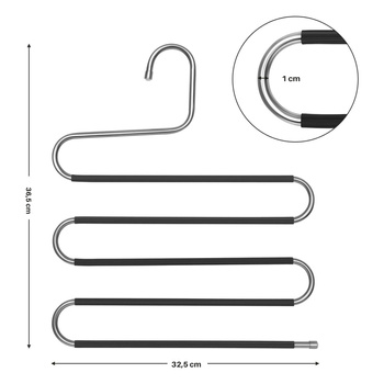 Antypoślizgowy wieszak na spodnie S 5 poziomów 1 sztuka oszczędność miejsca