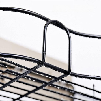 Zestaw 2 półek narożnych czarnych do łazienki – samoprzylepne, bez wiercenia