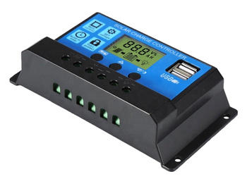 Regulator Ładowania do Paneli Solarnych – PWM z Wyświetlaczem LCD, 30A, USB AG676C