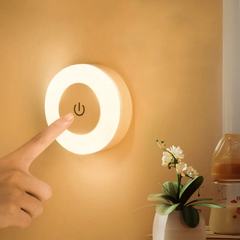 Bezprzewodowa lampka nocna LED z czujnikiem ruchu i zmierzchu, USB, magnetyczna