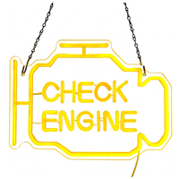 Lampka LED Dekoracyjna CHECK ENGINE – Neonowy Wygląd, 5-stopniowa Regulacja Jasności, Zasilanie USB ZD135