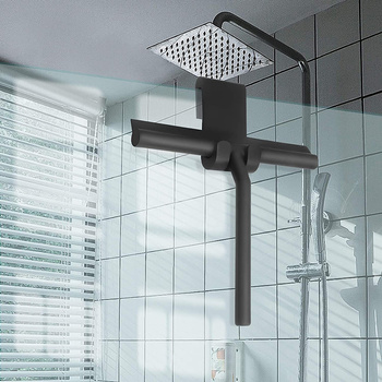 Ściągaczka do kabiny prysznicowej 21 cm – z uchwytem silikonowa czarna