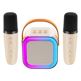 Przenośny zestaw karaoke Bluetooth z 2 mikrofonami i LED RGB – Magic Voice