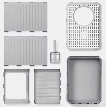 Duża kryta kuweta dla kota z wysuwaną szufladą – łatwe czyszczenie 51x38x35,5cm ZW31