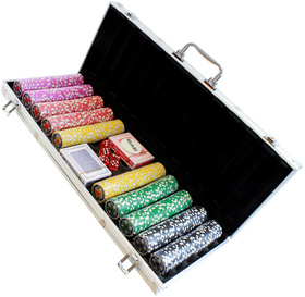 Zestaw do Gry w POKERA 500 żetonów z Nominałem w Walizce Karty