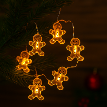 Lampki choinkowe świąteczne gingerbread man girlanda LED 2m piernikowe ludki 20 diod
