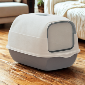 Duża kryta kuweta dla kota z otwieranym wiekiem – łatwe sprzątanie i wygoda 
