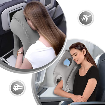 DA413 POMPOWANA PODUSZKA PODRÓŻNA SZARA