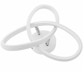 Nowoczesna lampa sufitowa LED 12,5W – modernistyczny plafon, biała, 2 taśmy LED