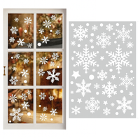 Naklejki świąteczne na okno – zestaw płatków śniegu i śnieżynek 30×20 cm