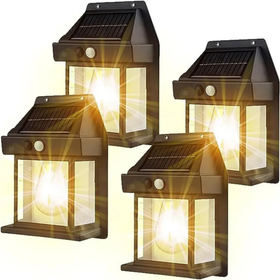 Kinkiet solarny LED retro z czujnikiem zmierzchu – lampa ogrodowa elewacyjna E27