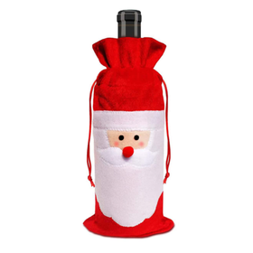 Świąteczne etui na butelkę Mikołaj – czerwone ozdobne opakowanie na wino i prezenty