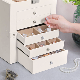 Szkatułka na biżuterię XXL organizer 6 poziomów naszyjniki pierścionki