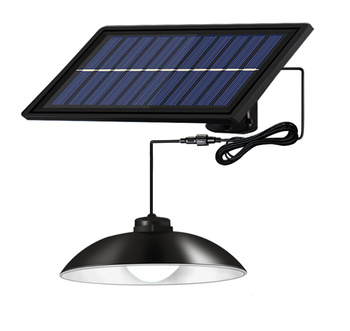 Wisząca LAMPA OGRODOWA Solarna Żyrandol Czujnik Zmierzchu czarna ZD53D