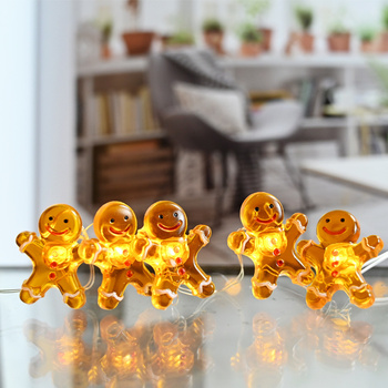 Lampki choinkowe świąteczne gingerbread man girlanda LED 2m piernikowe ludki 20 diod
