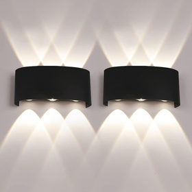 Lampa elewacyjna LED kinkiet IP54 – 6 punktów światła, 4000K, czarna