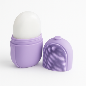 Silikonowy masażer lodowy do twarzy – Ice Roller chłodzący, liftingujący, lawendowy