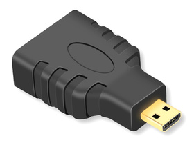Adapter HDMI Female na Micro HDMI Male Przejściówka Gold czarny HD26