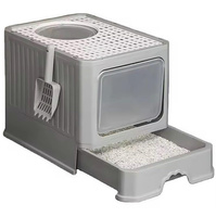 Duża kryta kuweta dla kota z wysuwaną szufladą – łatwe czyszczenie 51x38x35,5cm ZW31