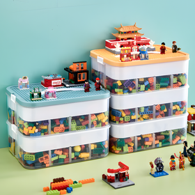 Pojemnik na klocki LEGO 5-warstwowy organizer z przegródkami i uchwytem  