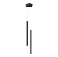 Nowoczesna lampa wisząca 2 tuby – minimalistyczny design, aluminium + silikon, 32W czarna