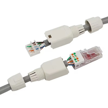 WTYK beznarzędziowy RJ45 na kabel nieekranowany UTP biały RJ9